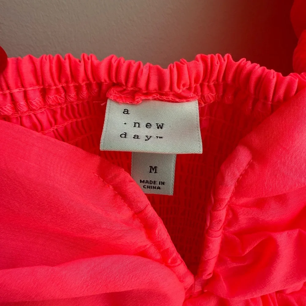 Target Viral Puff Sleeve Hot Pink Dress - Picture 2 of 3